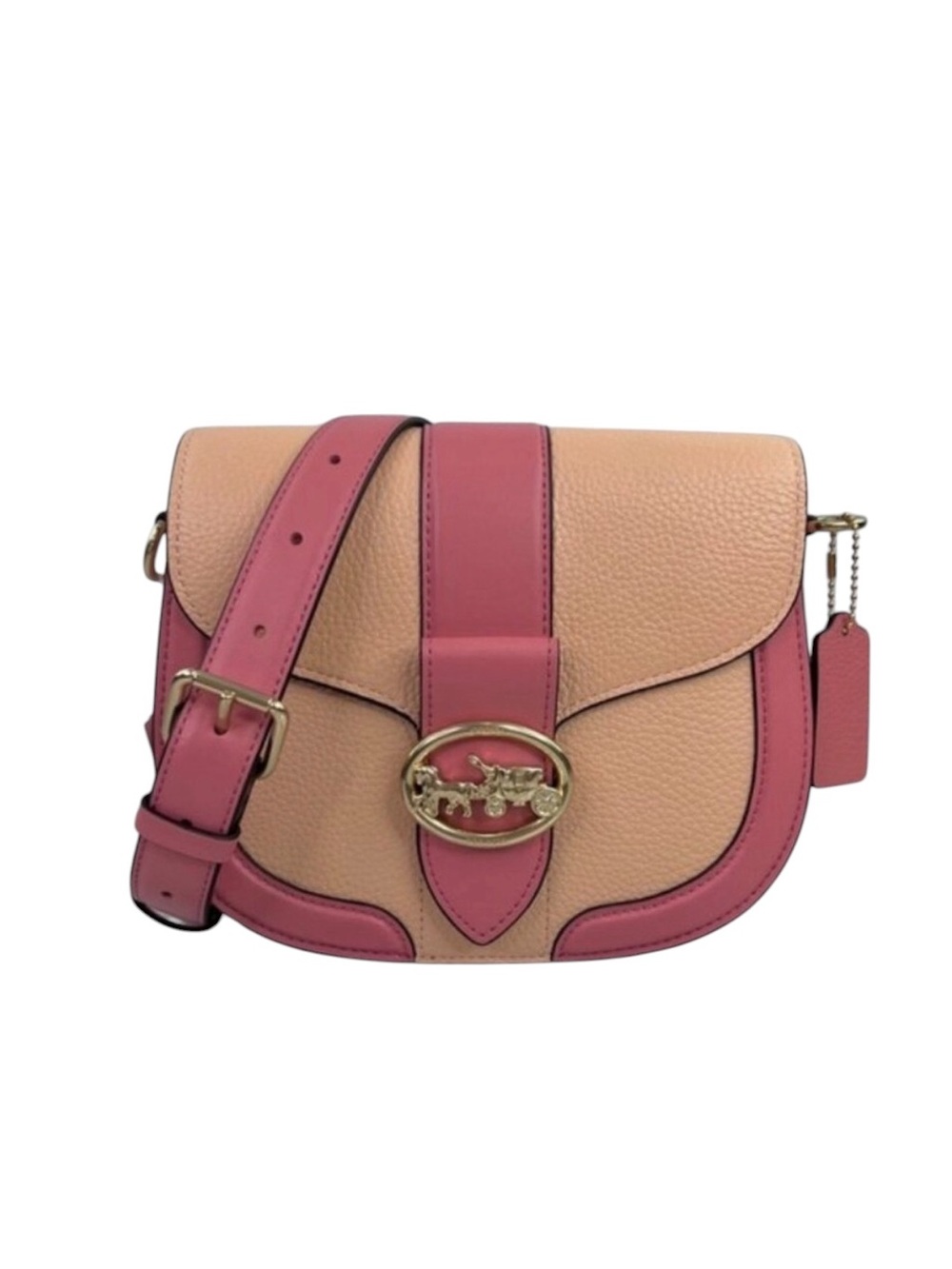 Coach Coach Georgie Saddle Bag Crossbody In Colorblock Faded Blush Taffy NWT